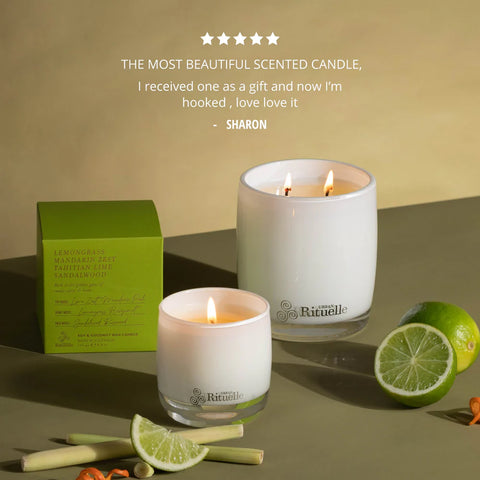 Lemongrass, Mandarin Zest, Tahitian Lime, Sandalwood Scented Soy Candle | 400gm