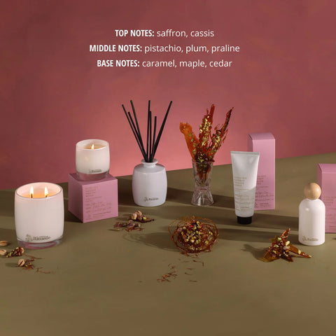 Pistachio, Saffron, Praline, Maple Room & Linen Mist