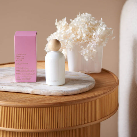 Pistachio, Saffron, Praline, Maple Room & Linen Mist