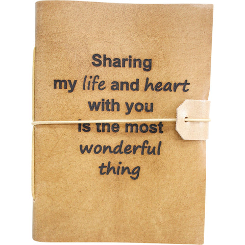 Leather Notebook- Sharing My Life