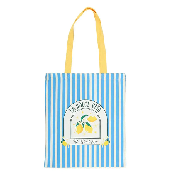 Blue Striped La Dolce Vita Tote Bag