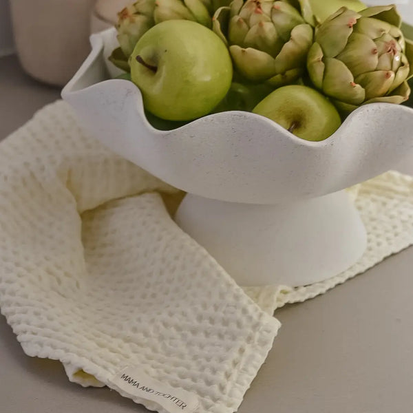 Rustic Waffle Standard Tea/Hand Towel - Cream