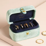 Blue Velvet Mini Travel Ring Box