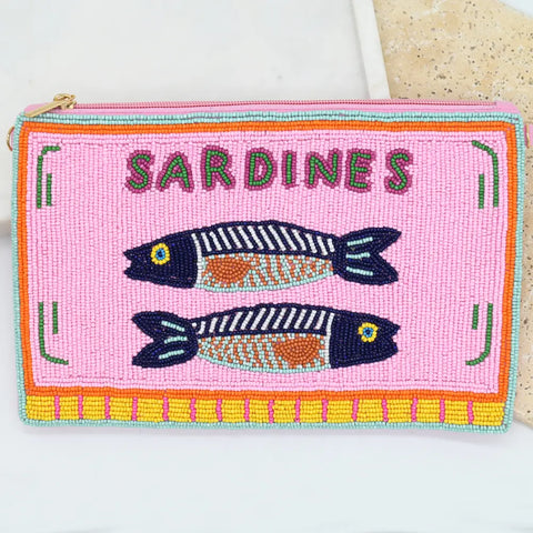 Sardines Beaded Clutch