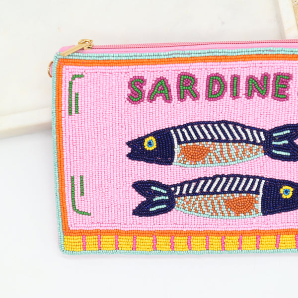 Sardines Beaded Clutch