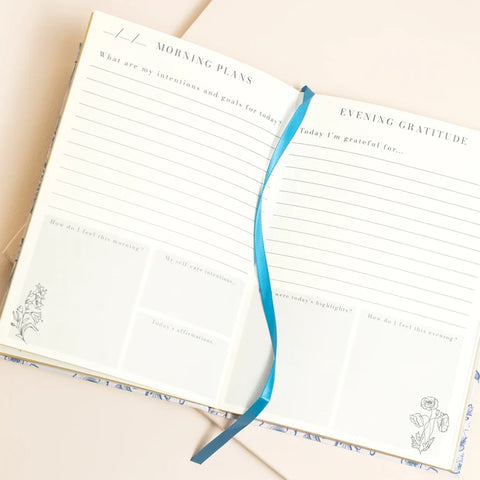 Blue Wildflower Self Care Daily Gratitude Journal