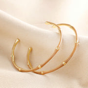 Lisa Angel- Brown Enamel Bamboo Style Hoop Earrings