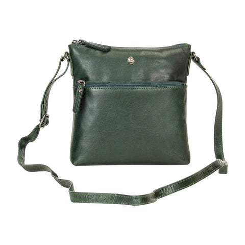 Maple Bottle Green Leather Crossbody Shoulder Bag
