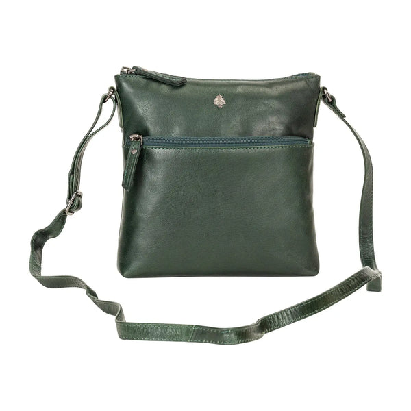 Maple Bottle Green Leather Crossbody Shoulder Bag