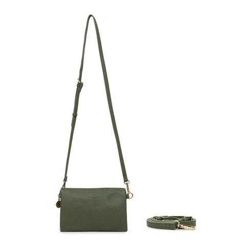 Edie Black Crossbody Bag-Dark Olive