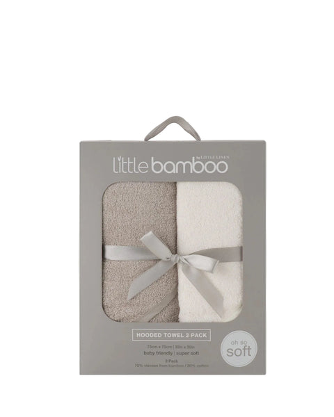 Hooded Towel 2PK - Stone Grey