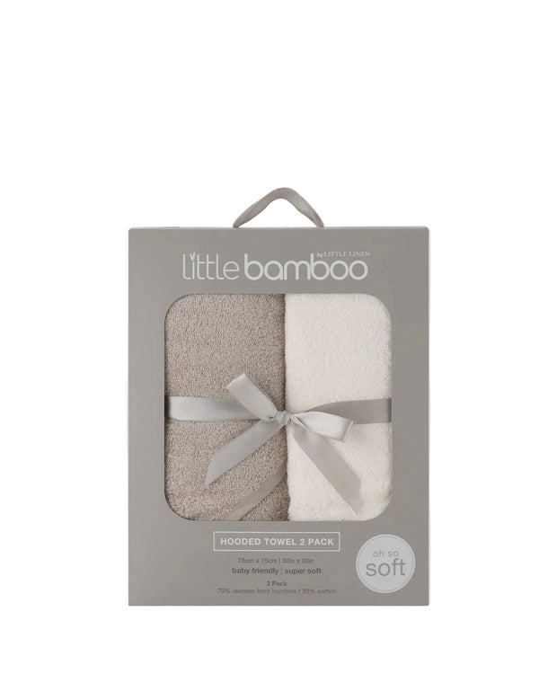 Hooded Towel 2PK - Stone Grey