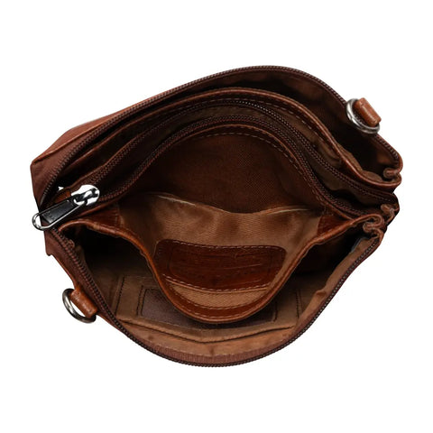 Mia Leather Cross Body Bag Cognac