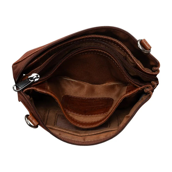 Mia Leather Cross Body Bag Cognac