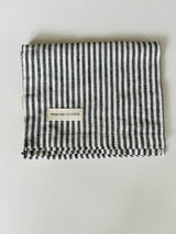 Pure French Linen Pin Stripe  Tea Towel - Charcoal