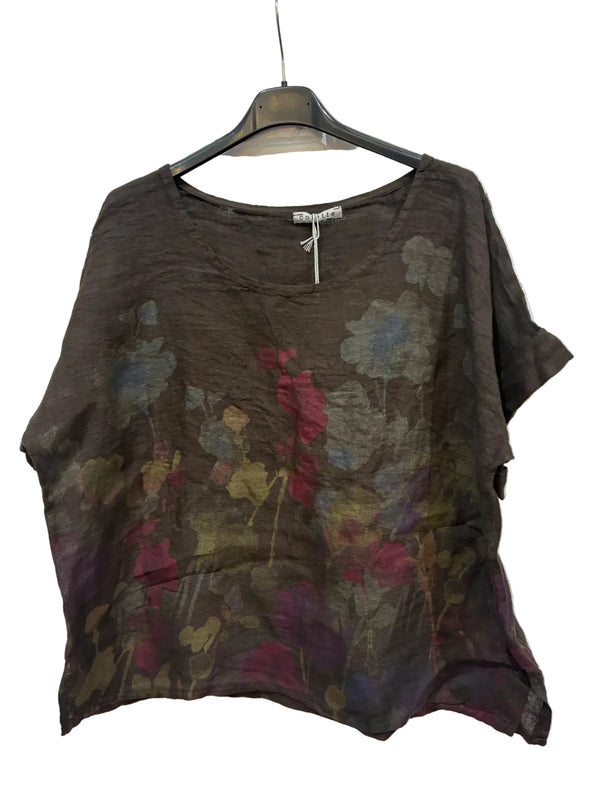 Basic Linen Tee Floral