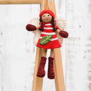 Tara Treasures-  Felt Greetings Fairy - Red Dress