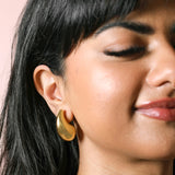 Lisa Angel-Gold Stainless Steel Oversized Teardrop Stud Earrings