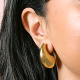 Lisa Angel-Gold Stainless Steel Oversized Teardrop Stud Earrings