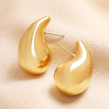 Lisa Angel-Gold Stainless Steel Oversized Teardrop Stud Earrings