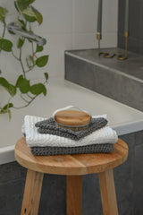Rustic Waffle Standard Tea/Hand Towel - Charcoal