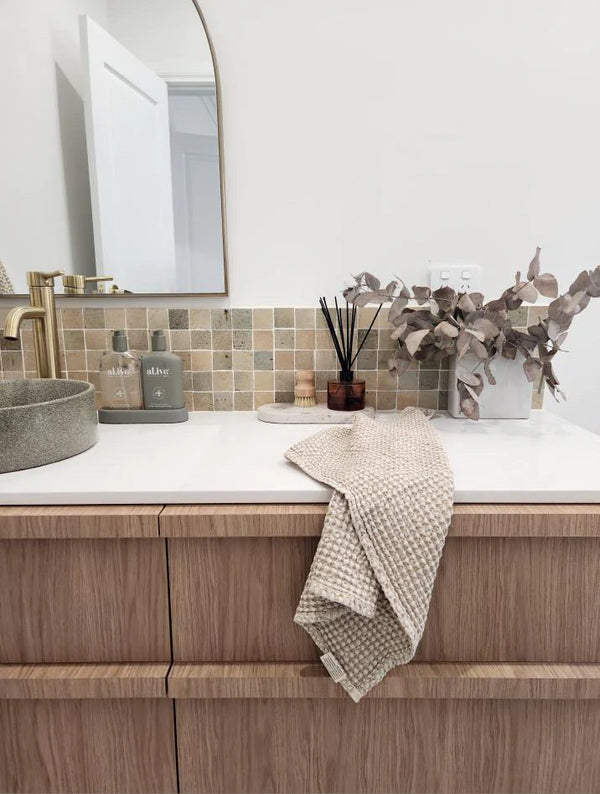 Rustic Waffle Standard Tea/Hand Towel - Natural