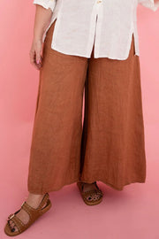 Donna Donna Linen Wide Leg Culotte Cinnamon