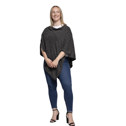 Pearl Poncho-Charcoal