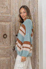 Sorrento Striped Jumper Duck Egg