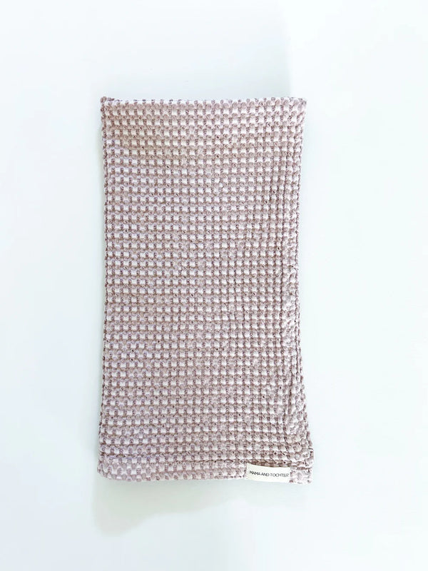 Rustic Waffle Standard Tea/Hand Towel - Dusty Pink