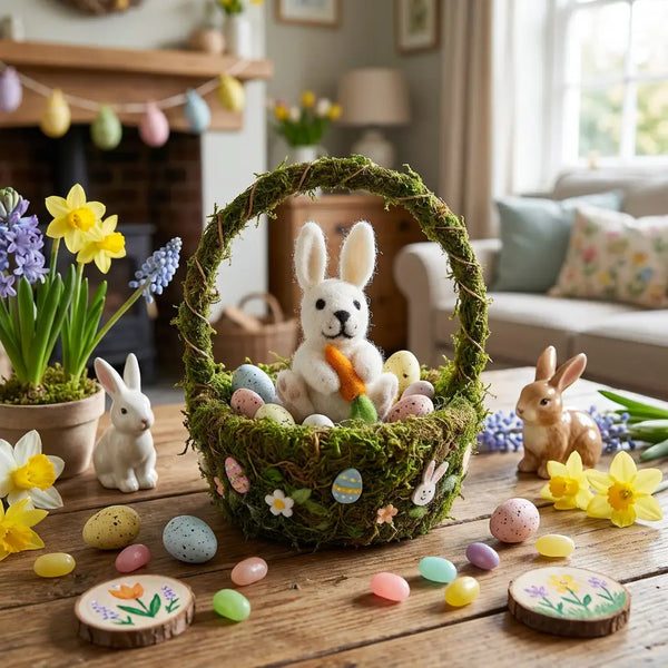 Handmade Bunny with Carrot Hanging Felt