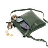 Maple Bottle Green Leather Crossbody Shoulder Bag