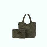 Black Caviar Designs- Arielle Olive 2 Piece Suede Top Handle