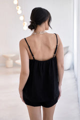 Eadie Lifestyle-Fundamental Linen Cami -Black