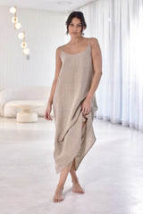 Eadie Lifestyle-Fundamental Linen Midi - Natural