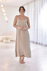 Eadie Lifestyle-Fundamental Linen Midi - Natural