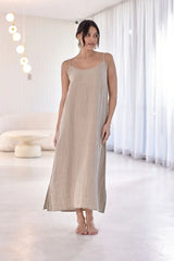 Eadie Lifestyle-Fundamental Linen Midi - Natural