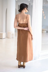 Eadie Lifestyle-Fundamental Linen Midi - Nutmeg