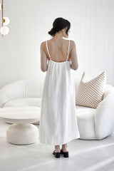 Eadie Lifestyle-Fundamental Linen Midi - Off White