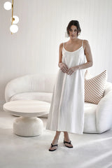 Eadie Lifestyle-Fundamental Linen Midi - Off White