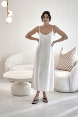 Eadie Lifestyle-Fundamental Linen Midi - Off White