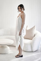 Eadie Lifestyle-Fundamental Linen Midi - Off White