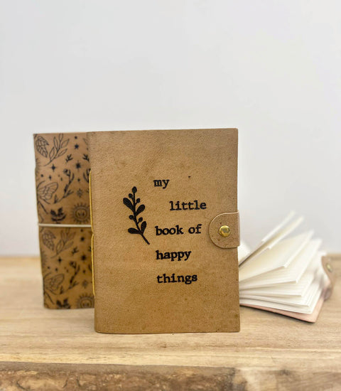 Leather Notebook Happy Things