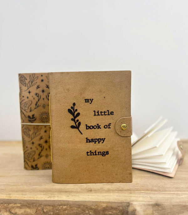 Leather Notebook Happy Things
