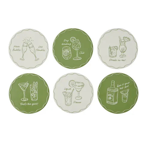 Happy Hour Ceramic Coaster Assorted