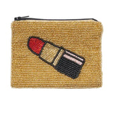 Mwah Lipstick  Beaded Pouch