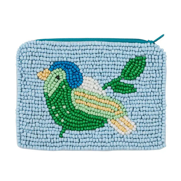 Bluebird Beaded Pouch