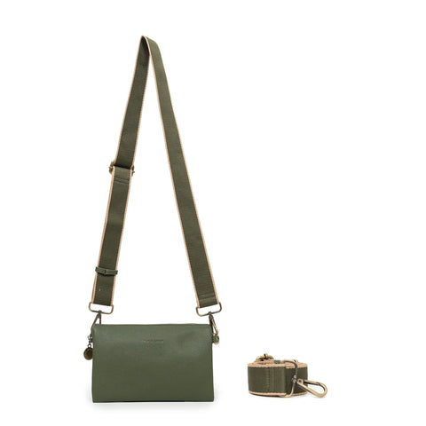 Edie Black Crossbody Bag-Dark Olive