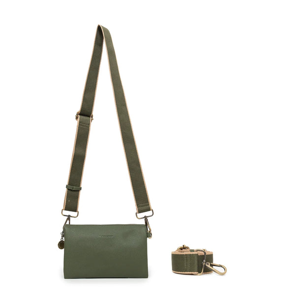 Edie Black Crossbody Bag-Dark Olive