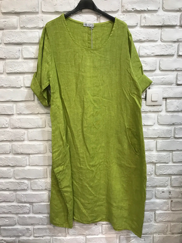 Round Neck Linen Dress